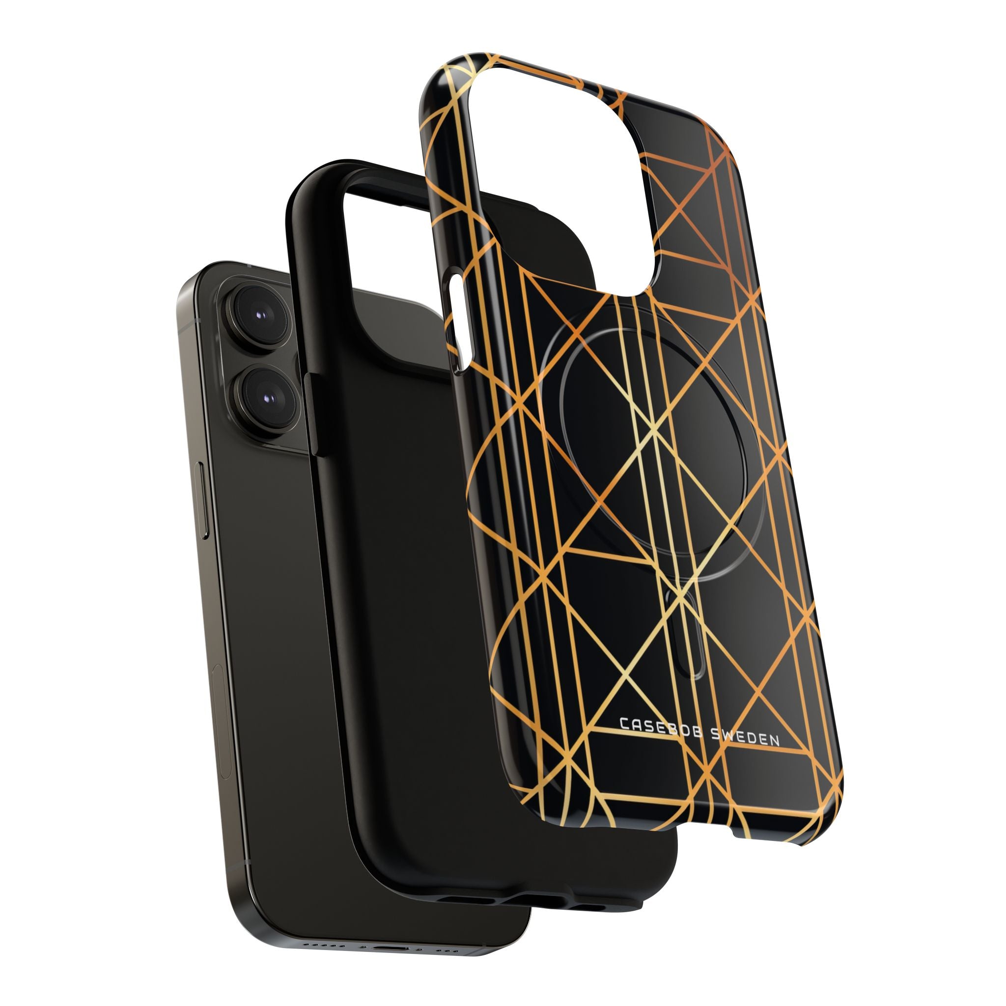 Golden Geometric Elegance iPhone 14 | Tough+ Phone Case