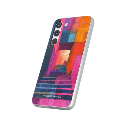 Pink Orange Geometry - Flexi Samsung S23 Phone Case