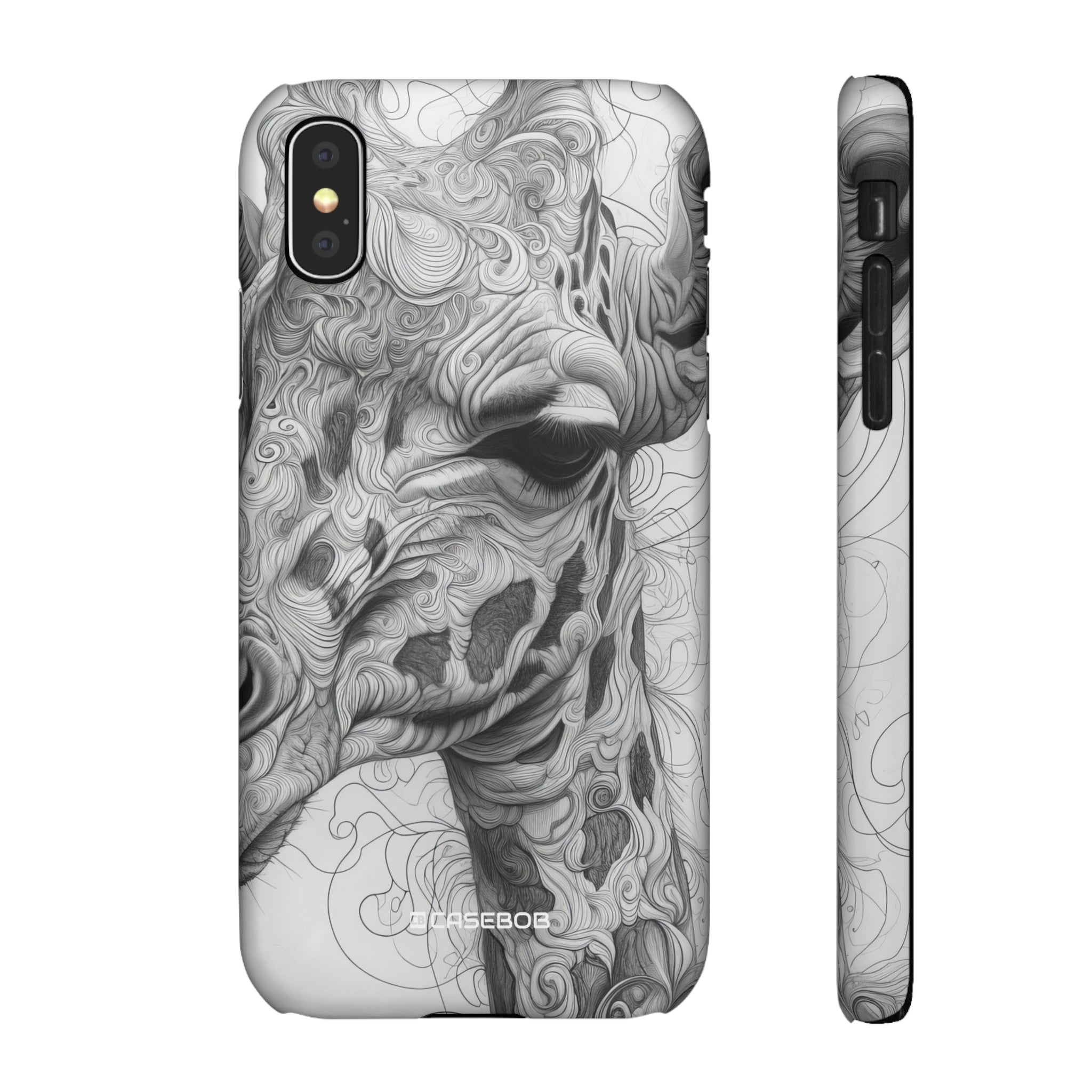 Monochrome Giraffe | Slim Phone Case for iPhone