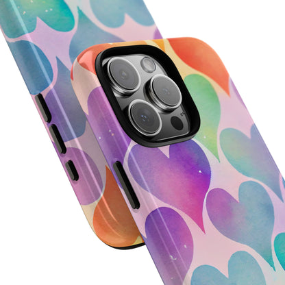 Watercolor Heart Symphony - iPhone Case