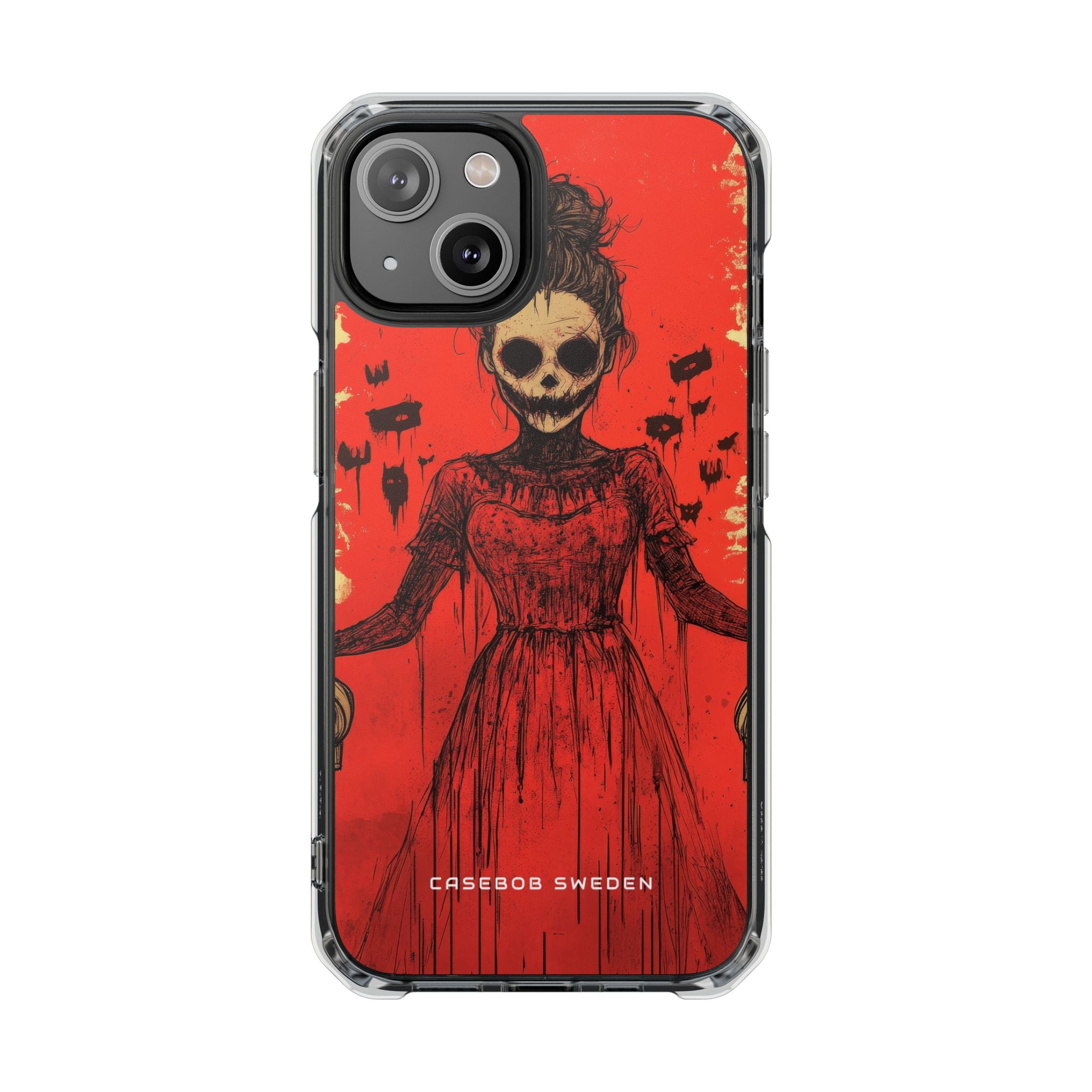 Haunting Scarlet Descent iPhone 14 - Clear Impact Phone Case