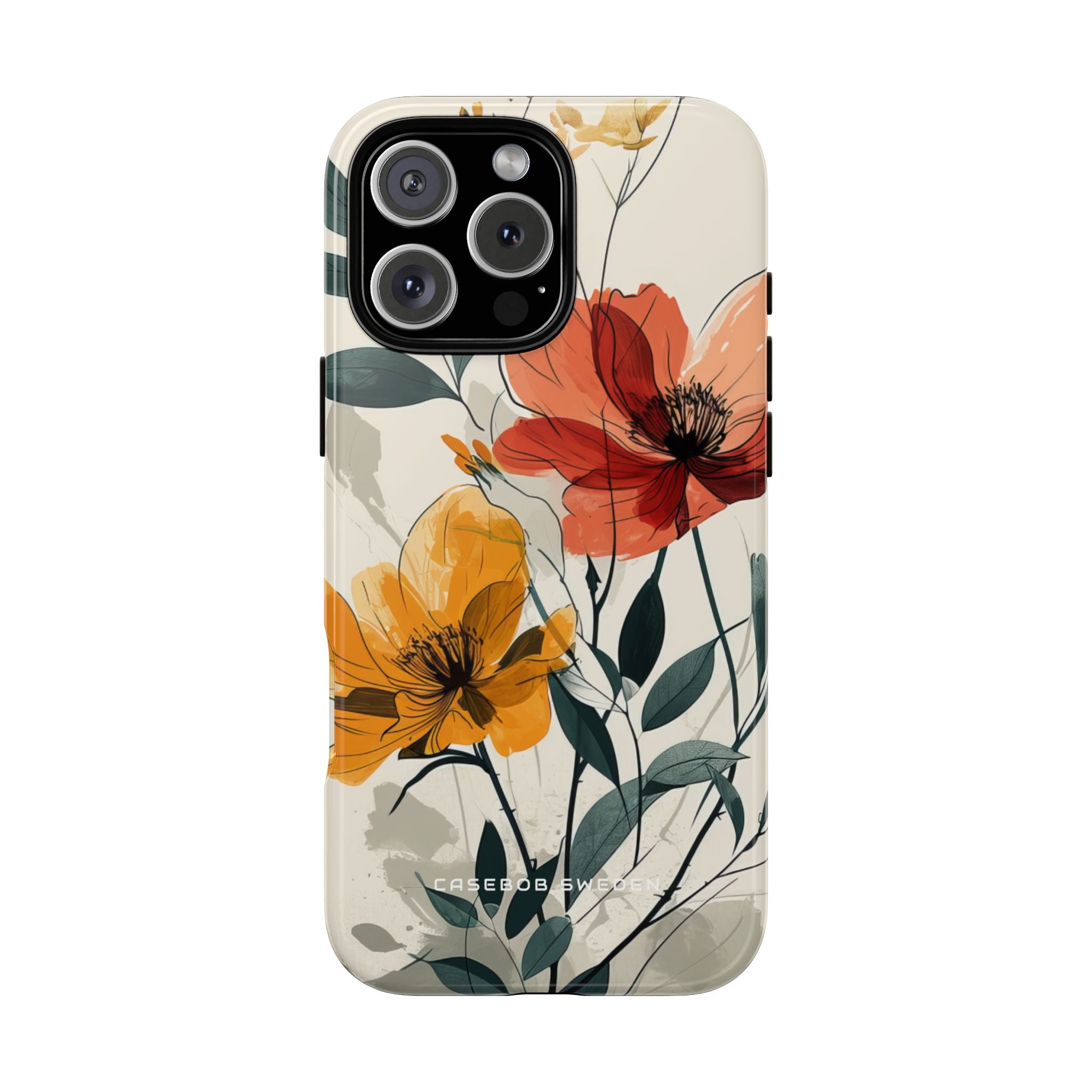 Elegant Floral Harmony iPhone 16 - Tough Phone Case