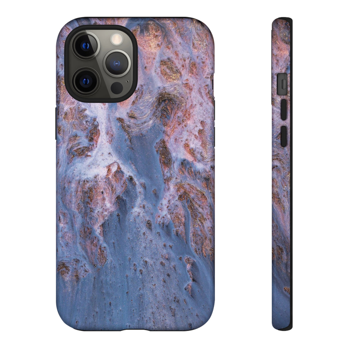 Blue Ice Ink Art iPhone Case (Protective) iPhone 12 Pro Max Glossy Phone Case