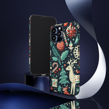 Festive Snowflakes Dance - iPhone Case