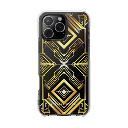 Golden Geometric Opulence iPhone 16 - Clear Impact Phone Case