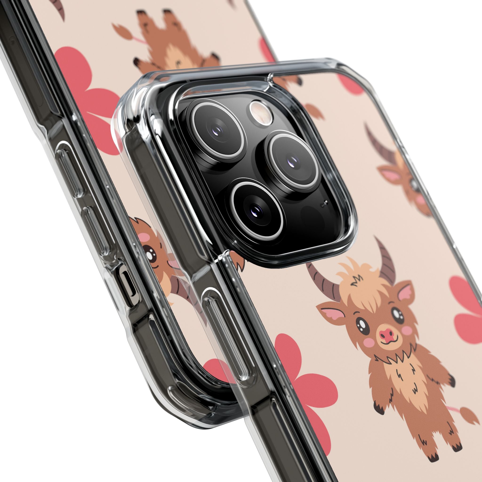 Cute Cattle & Flowers iPhone Case - Impact