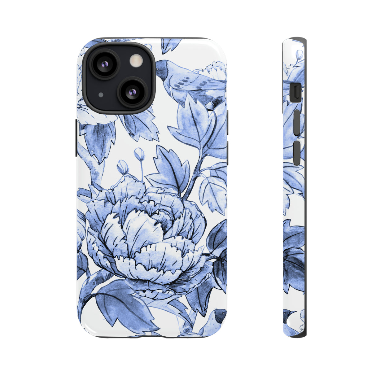 Watercolor Blue Floral - Protective Phone Case