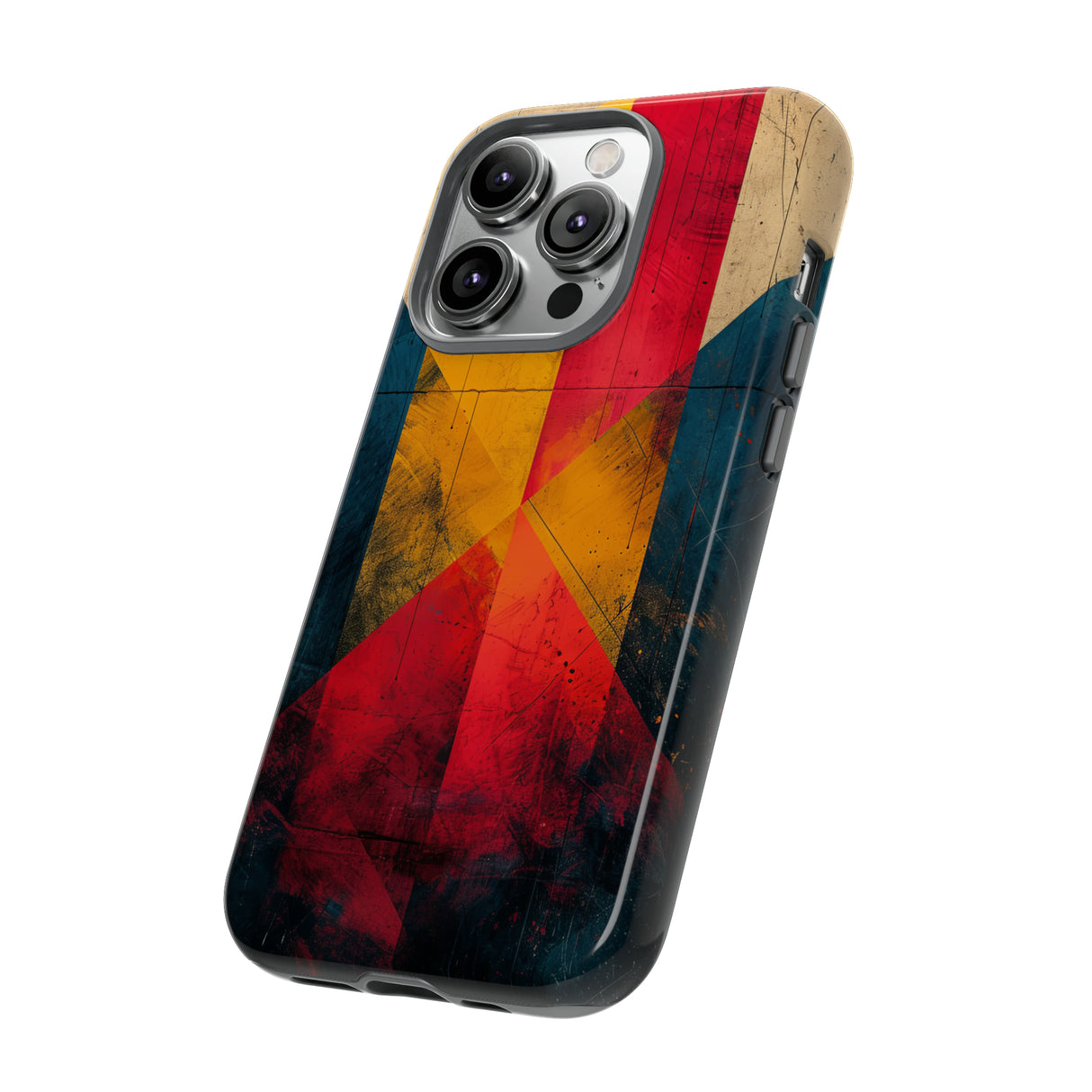 Center Point Bright Red Geometry - Protective Phone Case