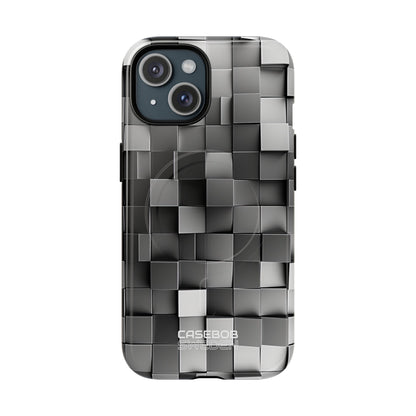 Monochrome Cube Depth iPhone 15 - Tough+