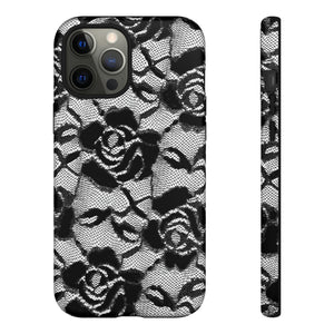 Black Rose Lace Gothic Flower - Protective Phone Case