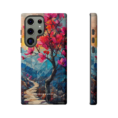 Vibrant Geometric Tree Landscape Samsung S23 - Tough Phone Case