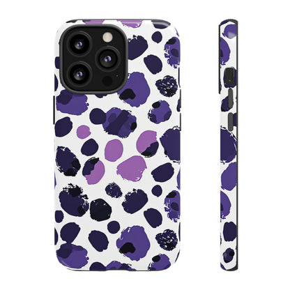 Purple Dots Abstract Minimal Case - Protective Phone Case