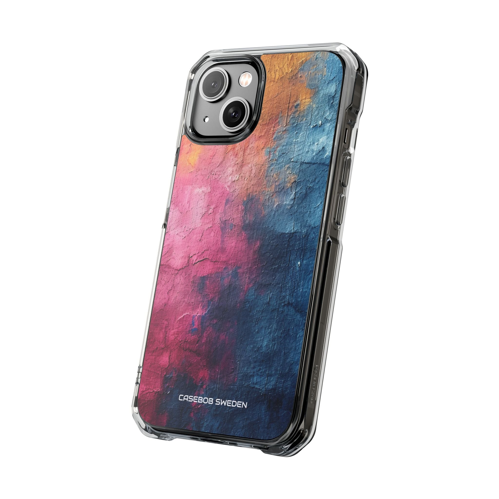 Blue Pink Abstract - Clear Impact iPhone 14 Phone Case