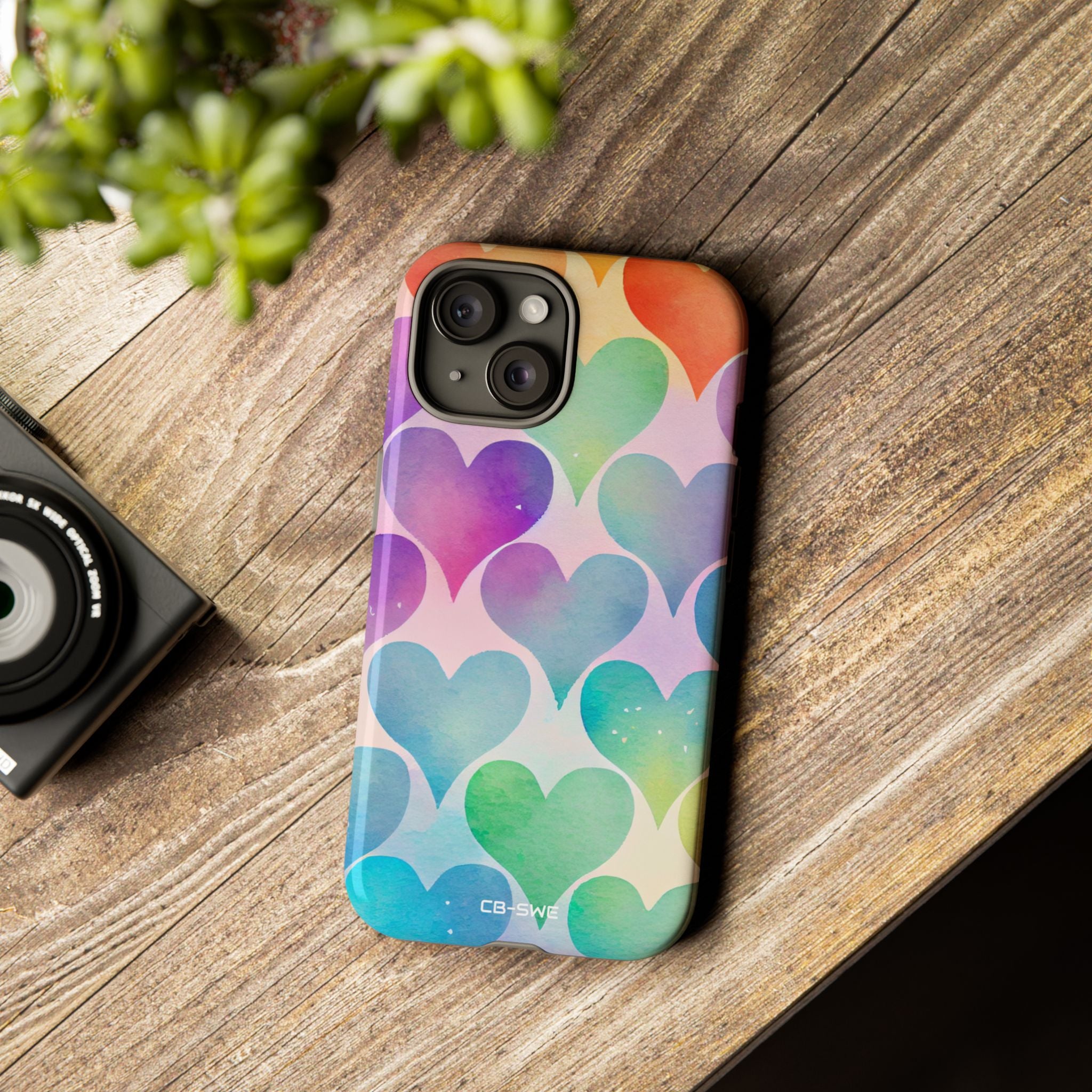 Watercolor Heart Symphony - iPhone Case