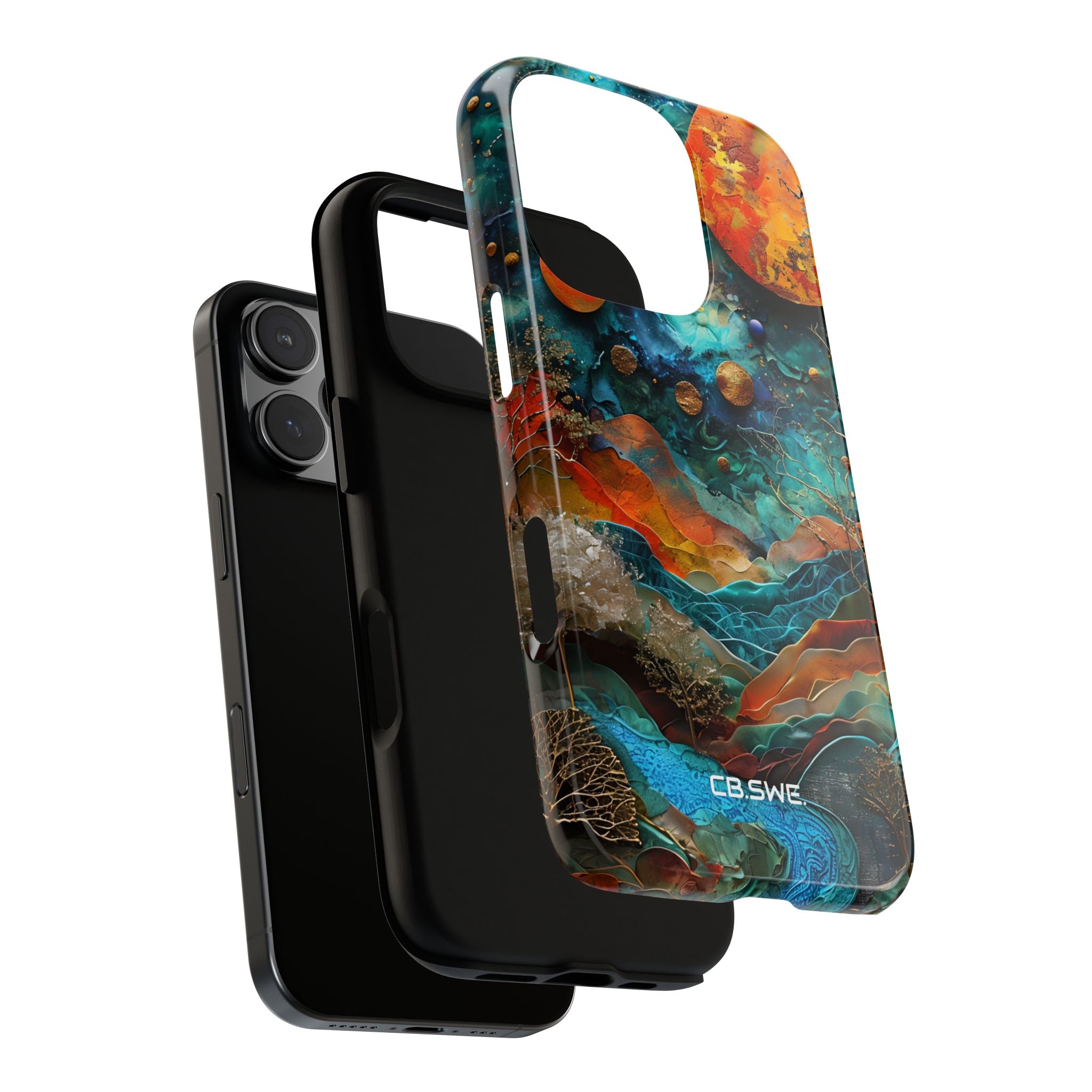 Traumhaftes Fantasielandschaft Mixed Media Kunst iPhone 16 - Tough