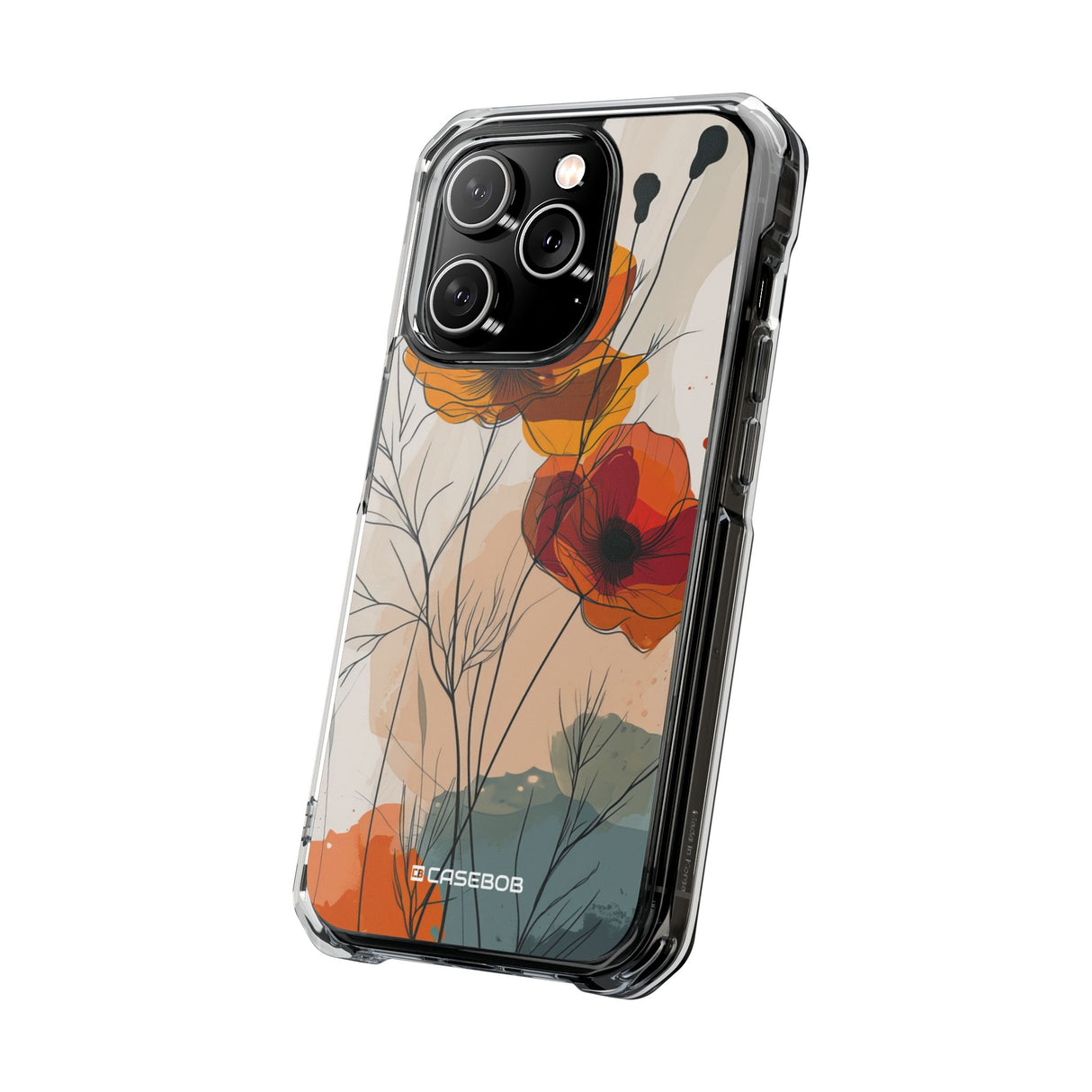 Fiery Floral Abstraction - Phone Case for iPhone (Clear Impact - Magnetic)