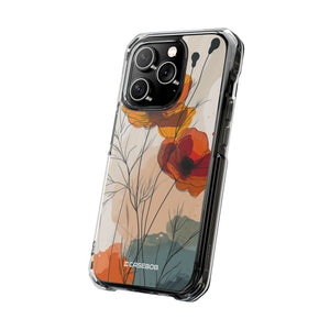 Feurige florale Abstraktion – Handyhülle für iPhone (Clear Impact – magnetisch)