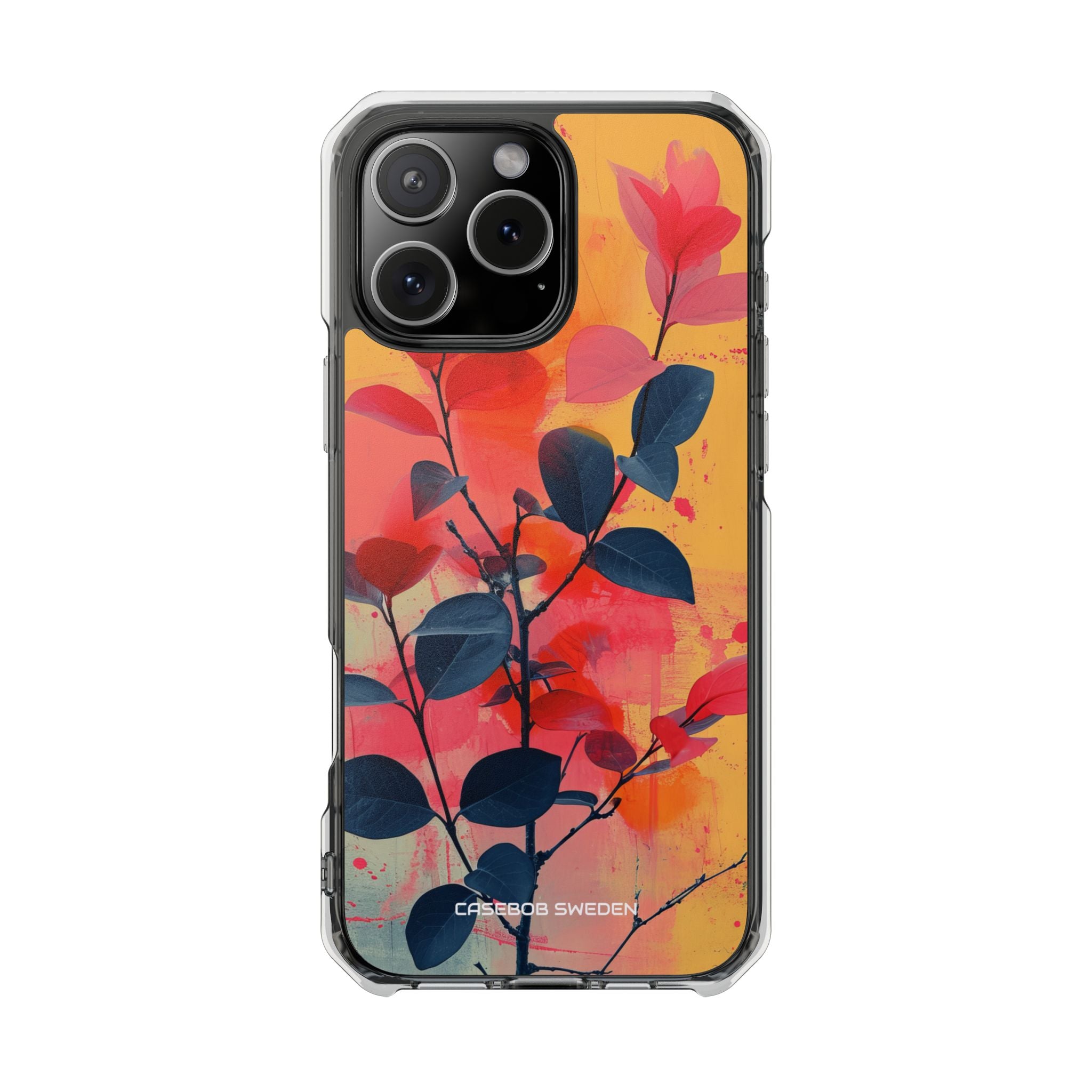 Yellow Botanical Splash - Clear Impact iPhone 16 Phone Case