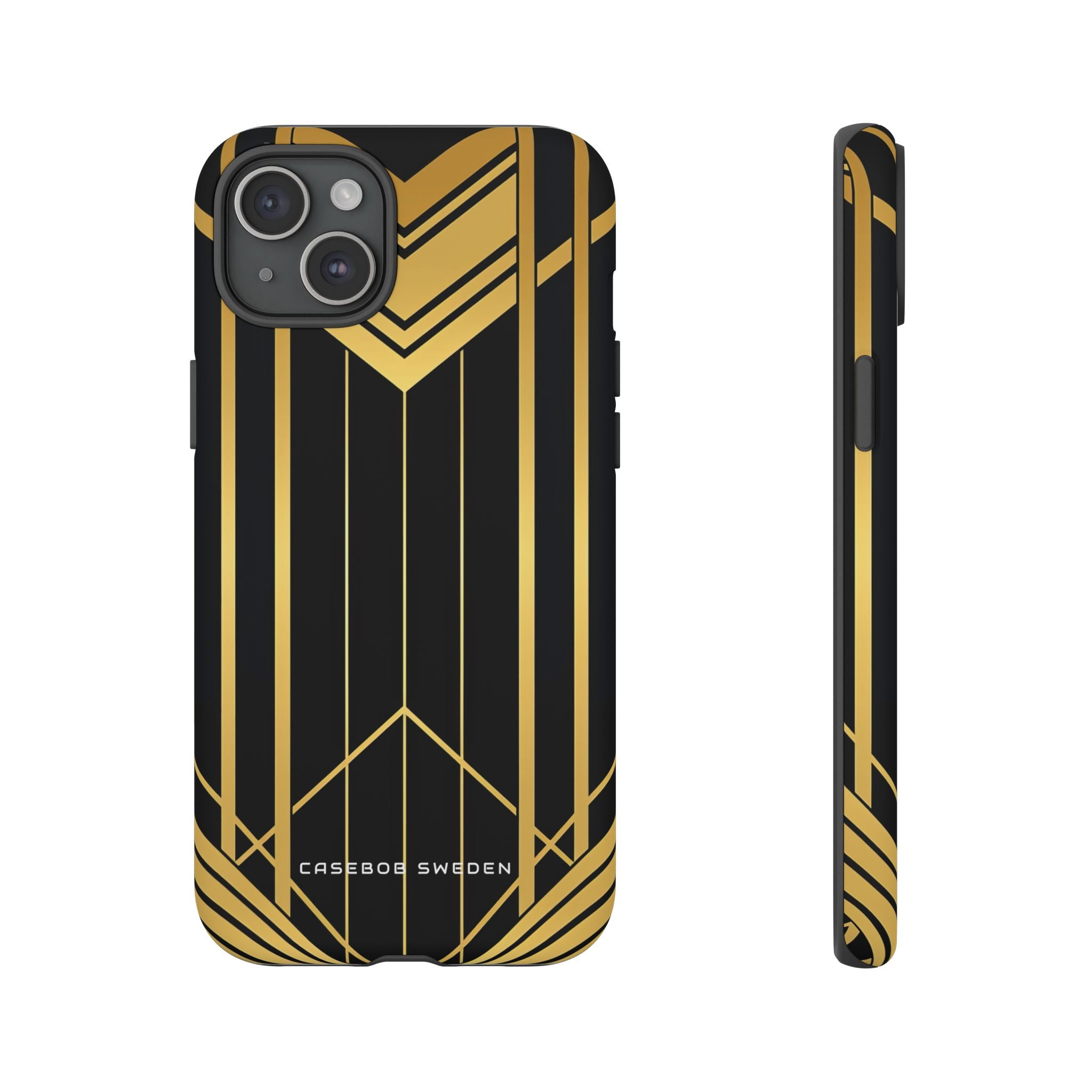 "Golden Art Deco Symmetry in Geometric Elegance" iPhone 15 - Tough Phone Case