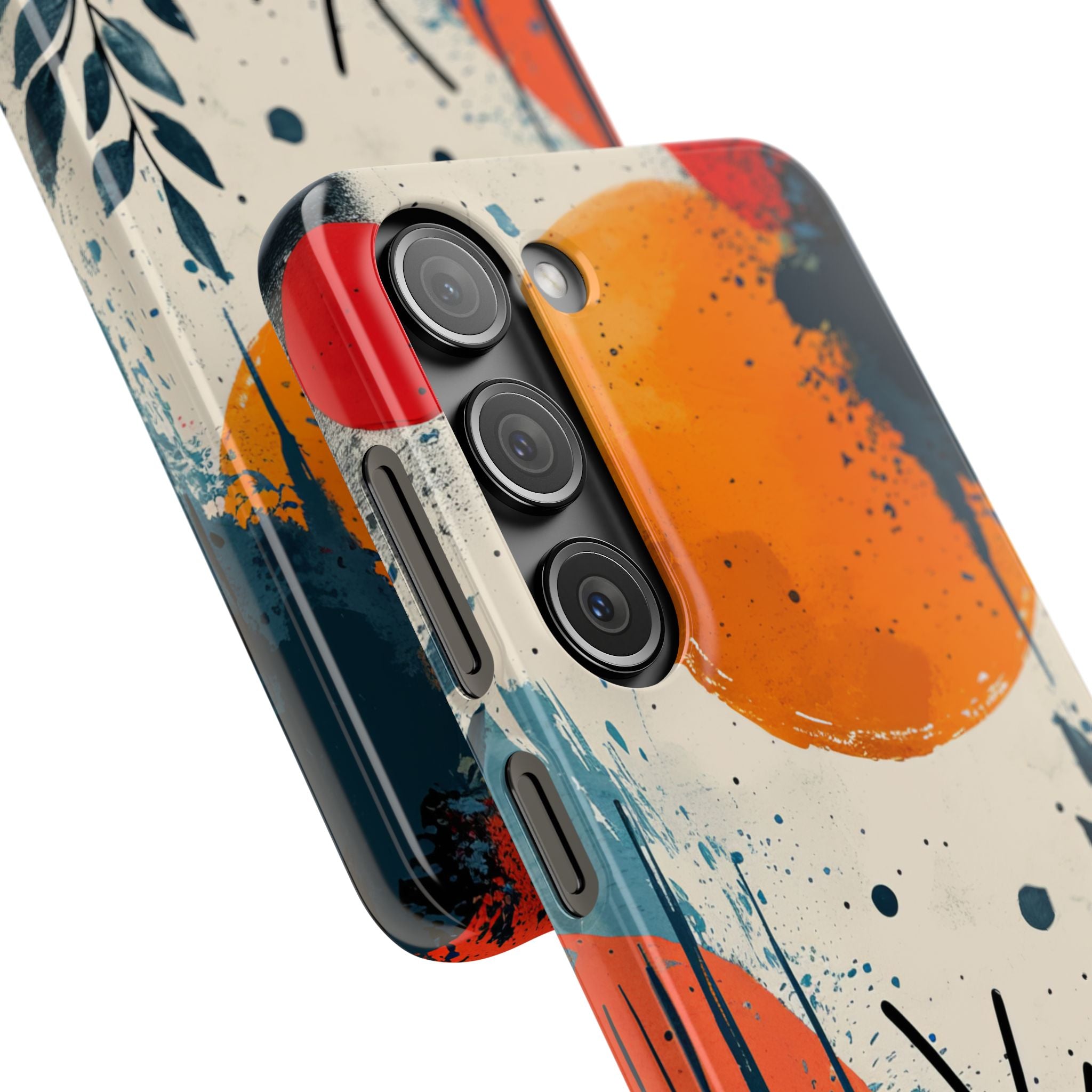 Orange Blue Splash - Slim Samsung S23 Phone Case