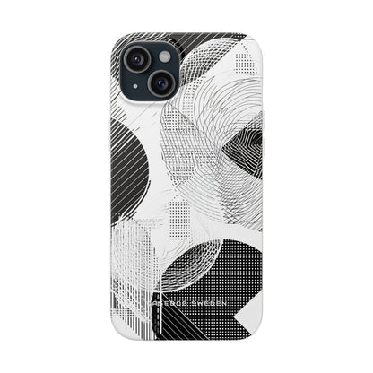 Geometric Monochrome Flow iPhone 15 - Flexi Phone Case