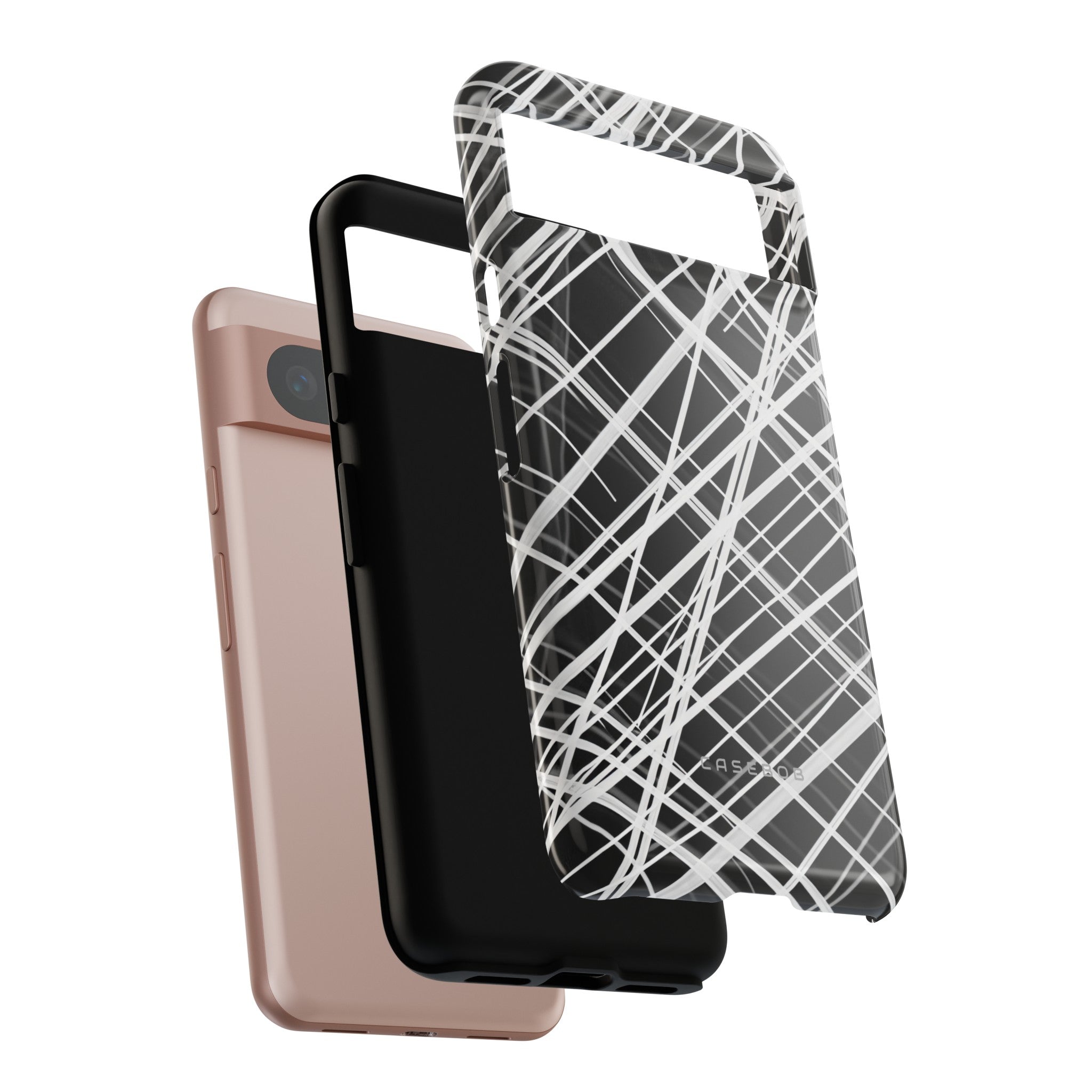 White Line Elegance - Protective Phone Case