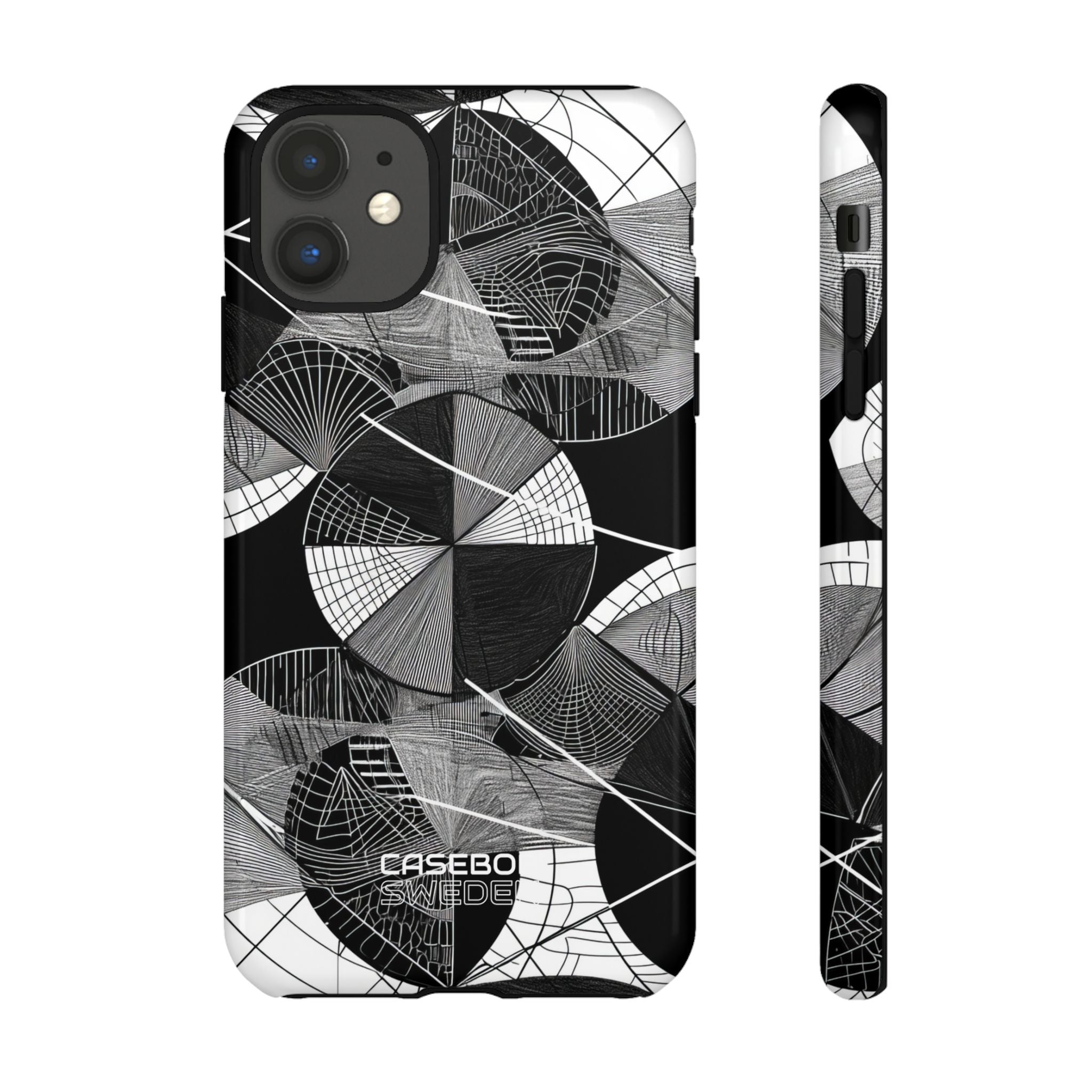 Monochrome Circle Maze iPhone 11 - Tough