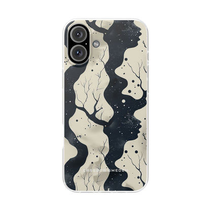 Organic Fluid Silhouettes with Cosmic Depth iPhone 16 - Flexi Phone Case