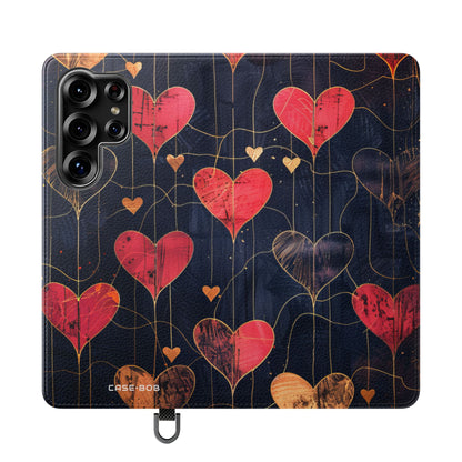 Gestructureerd Hart Raster - Samsung S25 Ultra Case - Portemonnee