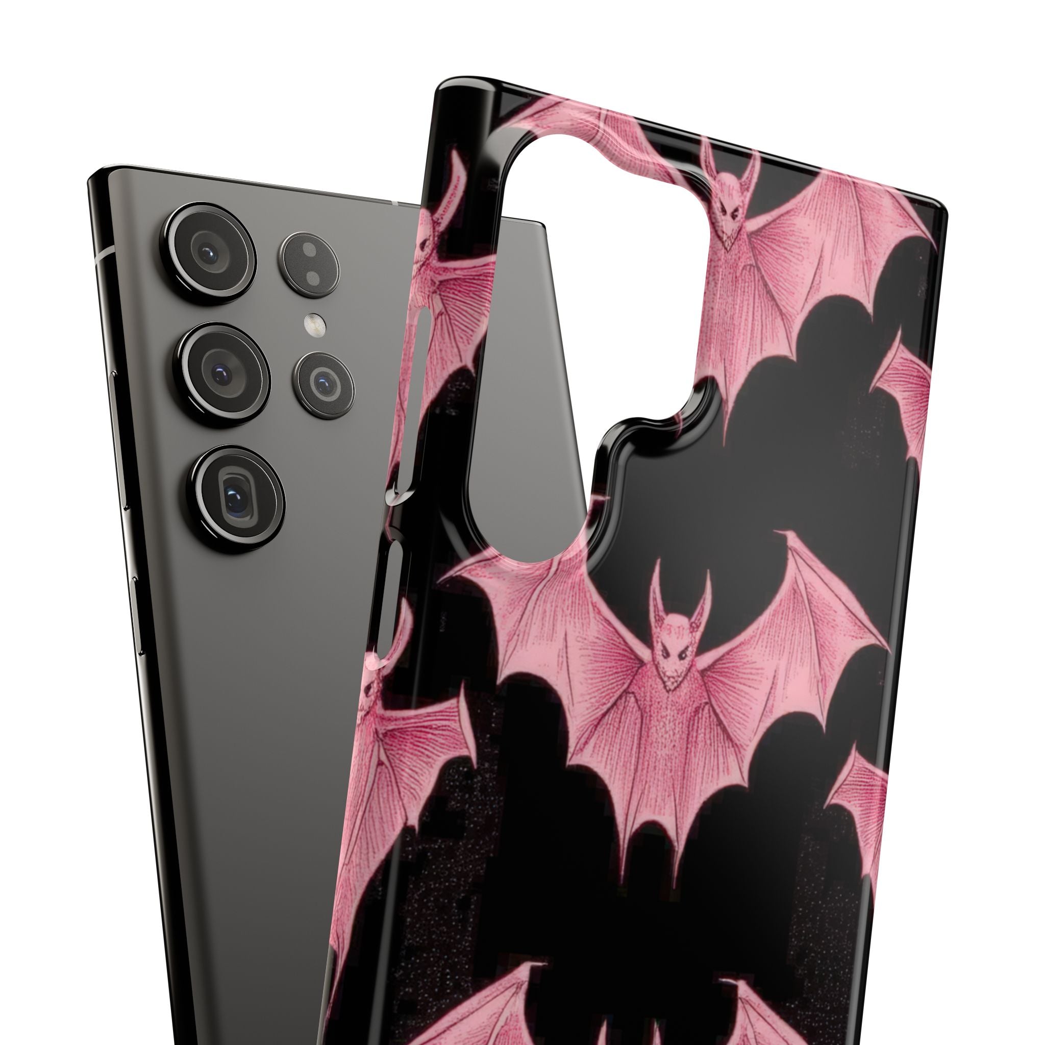 Gothic Pink Bats Aflame Samsung S23 - Slim Phone Case