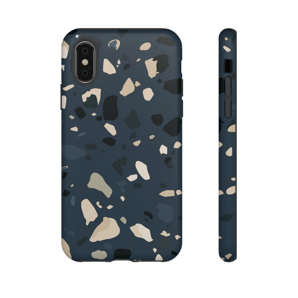 Dark Blue Terrazzo - Protective Phone Case