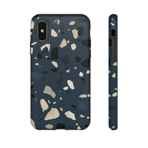 Dark Blue Terrazzo - Protective Phone Case