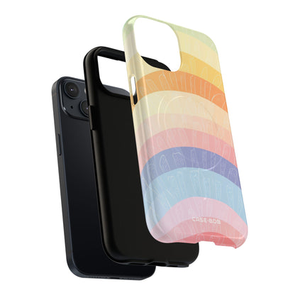 Pastel Rainbow Bands iPhone 14 Case - Tough+
