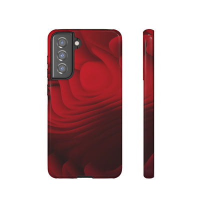 Red Center Waves - Protective Phone Case