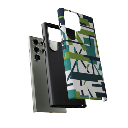 Green Geometry Glide Samsung S23 - Tough Phone Case