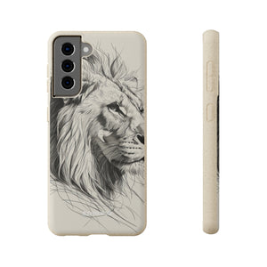 Majestic Linework Lion | Biodegradable Phone Case