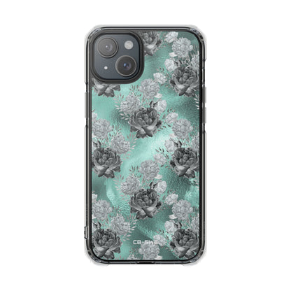 Teal Floral Elegance iPhone Case - Impact