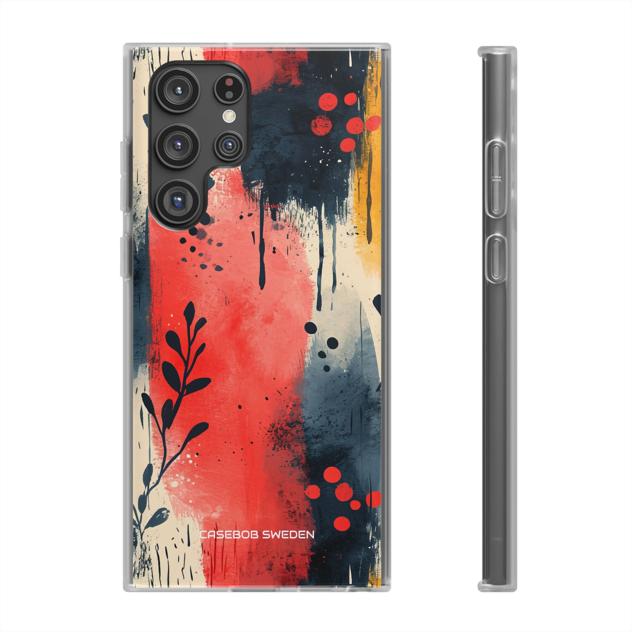 Red Blue Abstract Florals - Flexi Samsung S22 Phone Case