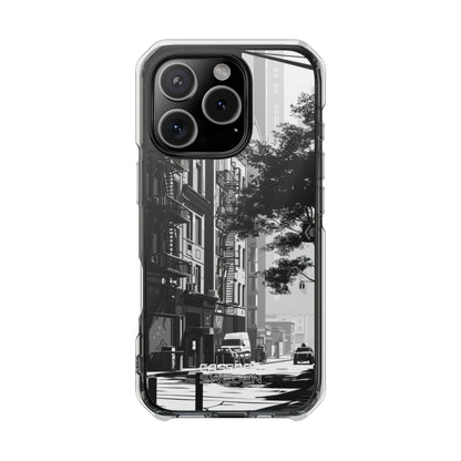 Noir Cityscape Shadows iPhone 16 - Impact Clear+