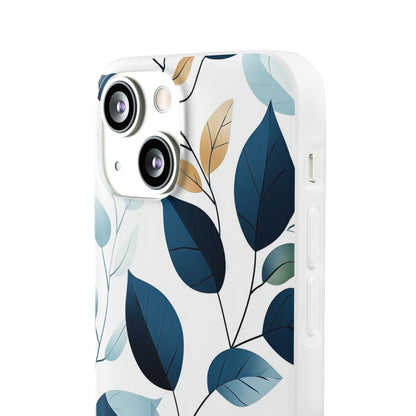 Navy Leaf Veins iPhone 13 mini Case - Soft