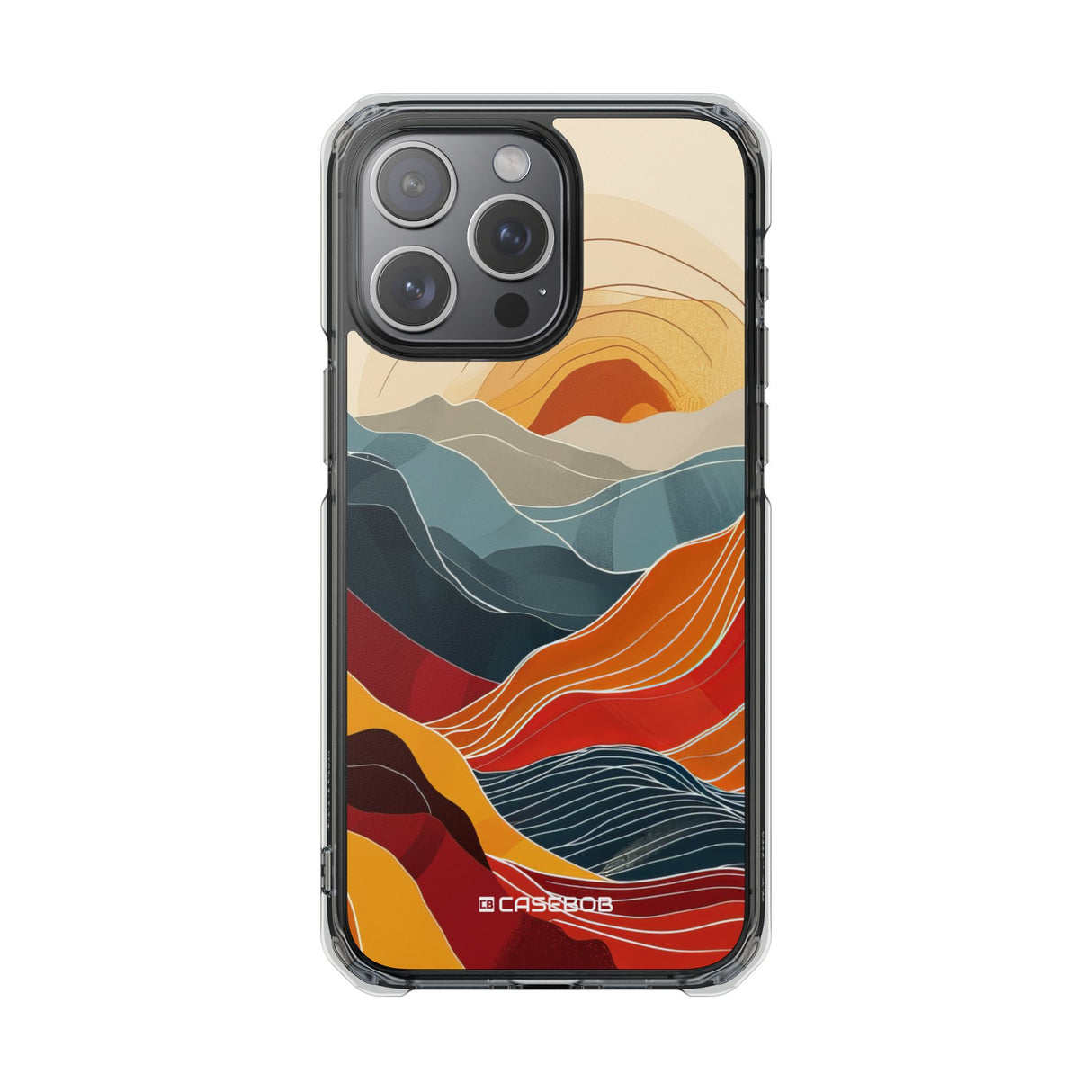 Sunset Waves - Phone Case for iPhone (Clear Impact - Magnetic)