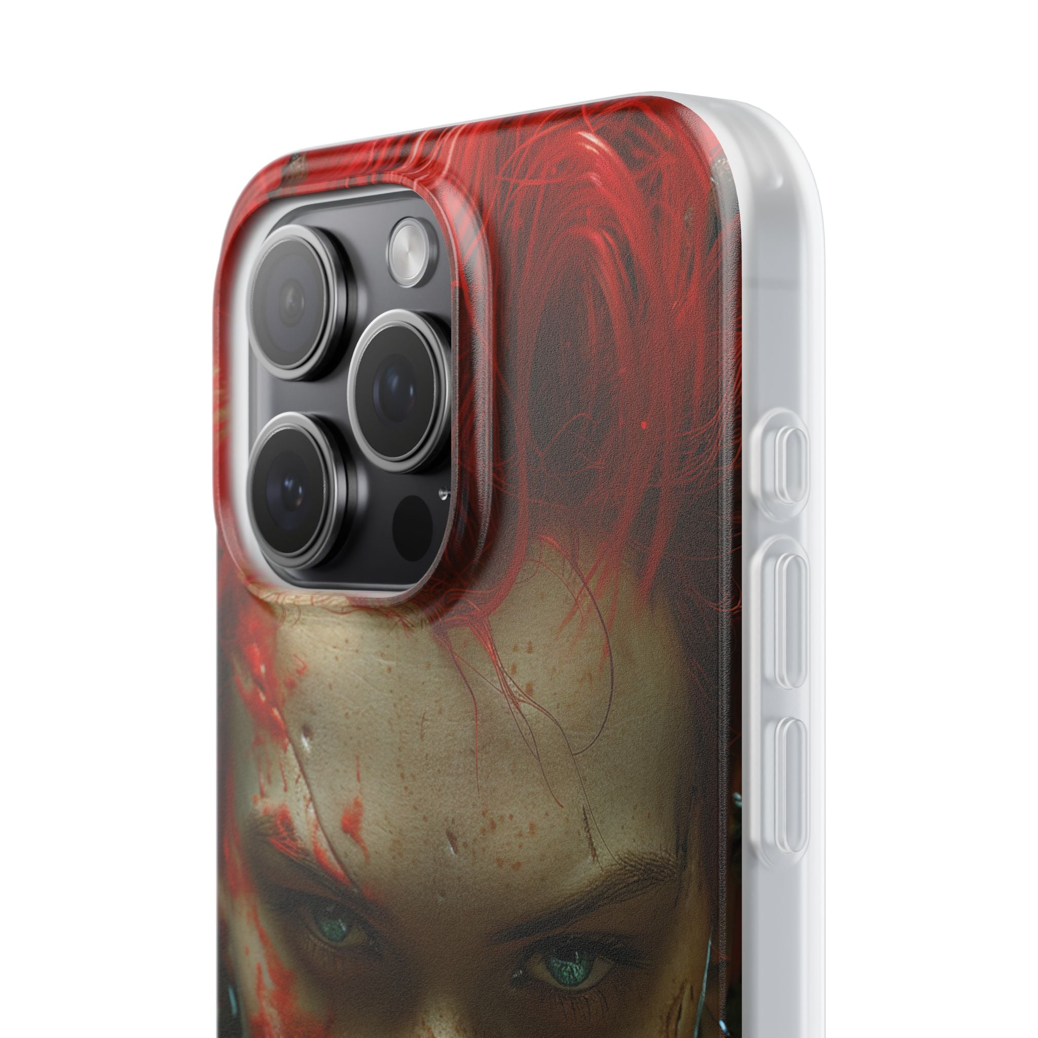 Red Spike Gaze iPhone 15 Pro Max Case - Soft