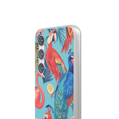 Tropical Flamingo Bliss - Flexi Samsung S23 Phone Case