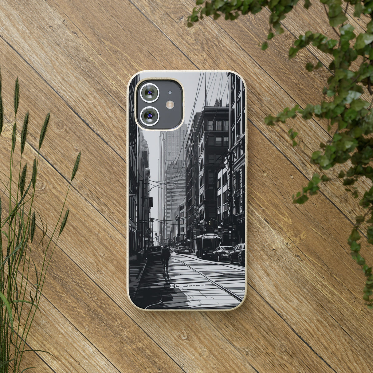 Noir Urban Serenity | Biodegradable Phone Case