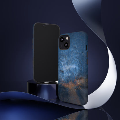 Blue Stardust Ink Art iPhone Case (Protective) Phone Case