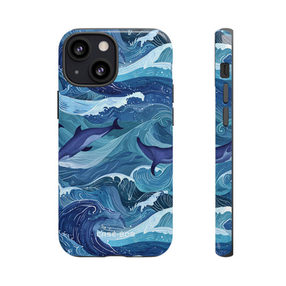 Dolphin Waves iPhone 13 Mini Case - Tough