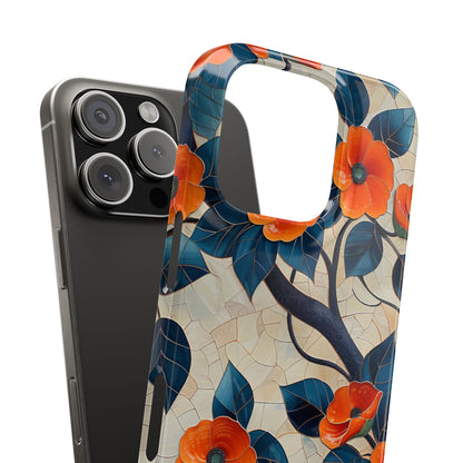 Orange Blossoms Mosaic Harmony iPhone 16 - Slim Phone Case