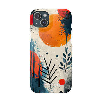 Orange Blue Splash - Slim iPhone 15 Phone Case