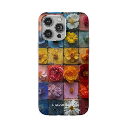 Vibrant Floral Tiles - Flexi iPhone 14 Phone Case