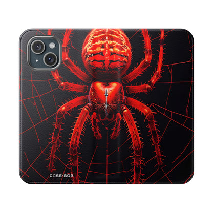 Crimson Spiderweb - iPhone 15 Case - Wallet